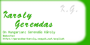 karoly gerendas business card