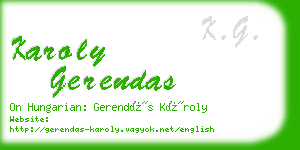 karoly gerendas business card